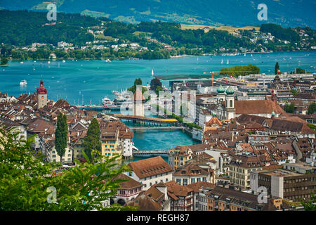 Luftbild von Luzern / Luzern Schweiz Stockfoto