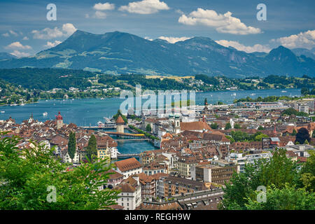 Luftbild von Luzern / Luzern Schweiz Stockfoto