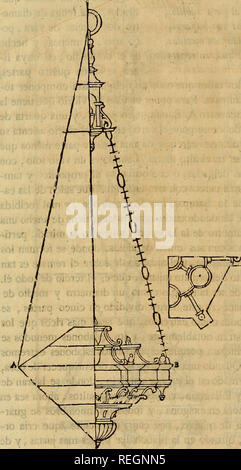 . Varia commensuracion para la Escultura y Arquitectura. Anteil (Kunst); geometrische Zeichnung; Anatomie, Künstlerische; Tiere; Architektur. 285 LIBRO QUARTO.. HKI. Alto de lo que Tiene la Lampa-ra por diáme-tro, y el vaso al-se pone su cerco de otro tanto Alto sobre los Primeros; de Manera, que bin-bas Ordenes su-ben una Quar-ta-parte de Alto de loquelaLam - "para Tiene de-cho. El Remate de estas Lampa-ras Ricas se hace de La Tercia par-te del diámetro de La Lampara en todo su ein-cho, y este Divi - Dido en dos-par-tes, se Dan qua-tro de Ellas al Alto, y las dos para el cuerpo, y Stockfoto