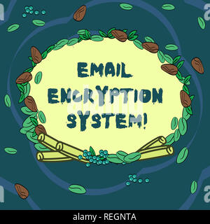 Konzeptionelle Handschrift zeigt E-Mail Encryption System. Business Foto text Authentifizierungsmechanismus für eine E-Mail-Nachricht Kranz aus verschiedenen Col Stockfoto