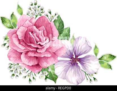 Blume Rahmen in Aquarell Stil auf weißem Hintergrund. Stock Vektor
