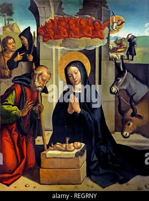 Die Krippe 1535 Juan Correa de Vivar (1510 - 1566) Spanien, Spanisch, Stockfoto