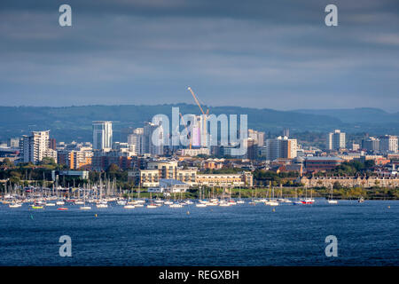 Blick über die Bucht von Cardiff-Cardiff Wales Stockfoto