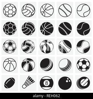 Sport ball Symbole auf Plätzen Hintergrund für Grafik- und Webdesign, modernen einfachen Vektor unterzeichnen. Internet Konzept. Trendy Symbol für Web site Design web-Taste oder mobile App. Stock Vektor