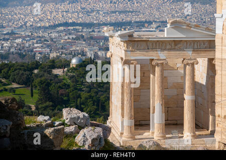 Europa Griechenland Athen Athena Akropolis Teil der Propyläen, propylea oder Tor der Akropolis propylaia Stockfoto