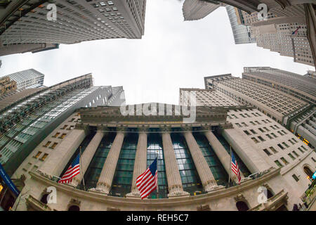 New York NY/USA - Januar 18, 2019 die New York Stock Exchange in Lower Manhattan am Freitag, 18. Januar 2019. (Â© Richard B. Levine) Stockfoto