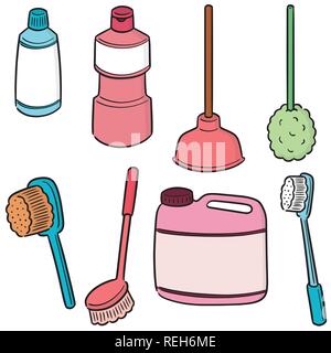 Vektor einrichten Der WC-Reiniger Stock Vektor