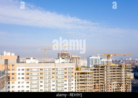 Antenne Panoramablick auf neue Stadt Wohngebiet Baustelle Stockfoto