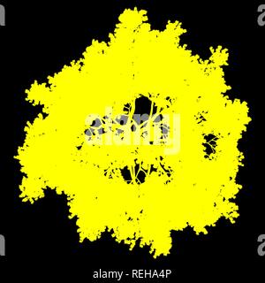 Tree Top silhouette isoliert - Gelb einfache Detaillierte-Vector Illustration Stock Vektor