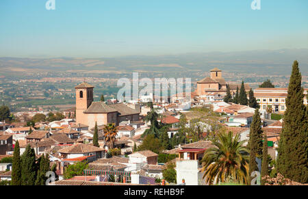Granada. Blick von der Albayzin, Granada, Andalusien, Spanien. Stockfoto