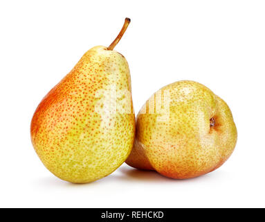 Frische reife Birne Früchte auf weißem Hintergrund Stockfoto