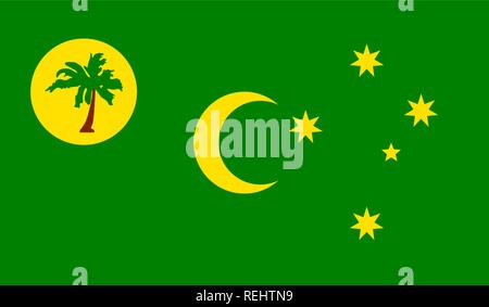 Cocos (Keeling) Inseln Flagge Stock Vektor