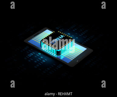 Chinas elektronischen Chip Technologie, Daten-Übertragung und Speicherung, große Daten- und Kommunikationstechnik, elektronische Ausrüstung CPU-Technologie Stockfoto