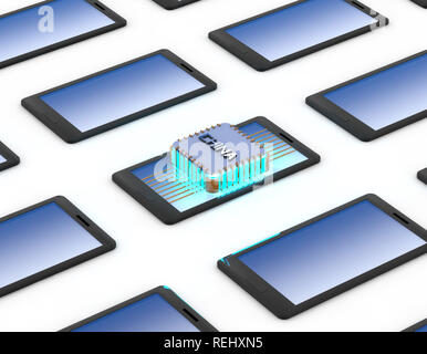 Chinas elektronischen Chip Technologie, Daten-Übertragung und Speicherung, große Daten- und Kommunikationstechnik, elektronische Ausrüstung CPU-Technologie Stockfoto