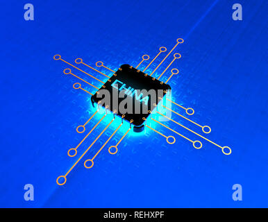 Chinas elektronischen Chip Technologie, Daten-Übertragung und Speicherung, große Daten- und Kommunikationstechnik, elektronische Ausrüstung CPU-Technologie Stockfoto