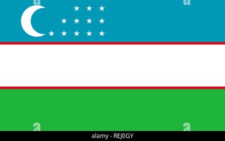Usbekistan-Flagge Stock Vektor