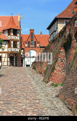 Die Rossfurt in der kleinen deutschen Stadt Tangermünde in Sachsen-Anhalt Stockfoto