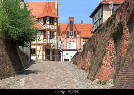 Die Rossfurt in der kleinen deutschen Stadt Tangermünde in Sachsen-Anhalt Stockfoto