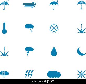 Vector Illustration. Satz von Wetter Symbole. Flat Style Stock Vektor
