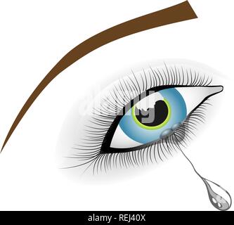 Schöne weibliche blauen Auge. Das auge Logo. Auf weissem Hintergrund. Vector Illustration, EPS 10. Stock Vektor