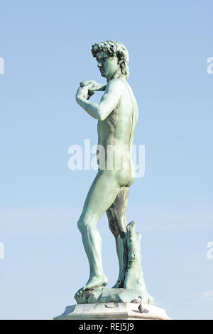 Replik von Michelagelo's David auf der Piazzale Michelangelo Stockfoto