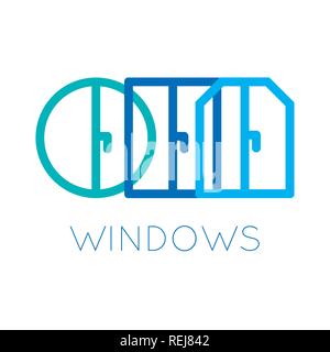 Vektor Logo auf das Thema Fenster, Türen Stock Vektor