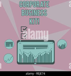 Schreiben Hinweis Übersicht Corporate Business Kit. Business Foto präsentiert Maßgeschneiderte strukturelle Binder oder Emblem eines Business digitale Kombination von Col Stockfoto