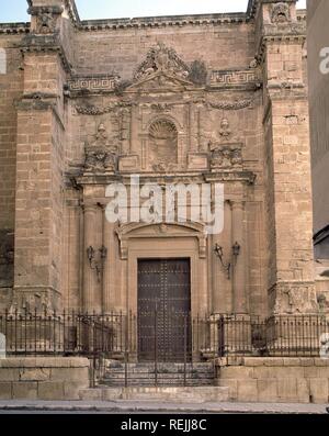 PUERTA DE LOS PERDONES EN LA FACHADA OCCIDENTAL DE LA CATEDRAL DE ALMERIA - 1569. Autor: orea JUAN DE. Lage: Catedral de Nuestra Senora DE LA ENCARNACION. Almería. Spanien. Stockfoto