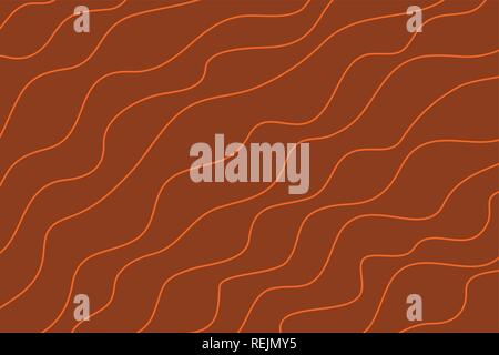 Zusammenfassung Hintergrund Kunst mit geschwungenen Linien in Wave Abstraktion in Orange- und Brauntönen gehalten. Einfache, moderne vector Art. Stock Vektor