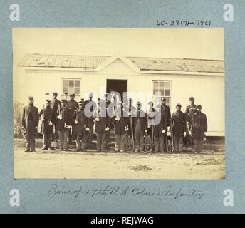 Band von 107 US-farbigen Infanterie, Union Army, Arlington, Virginia, USA, William M. Smith, November 1865 Stockfoto