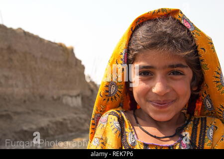 Ein Kind aus der Provinz Sindh, Pakistan Stockfoto