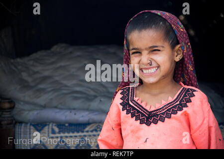 Ein Kind aus der Provinz Sindh, Pakistan Stockfoto