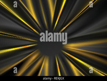 Dunkel grau und gelb leuchtenden Strahlen Abstract background. Vektor Design Stock Vektor
