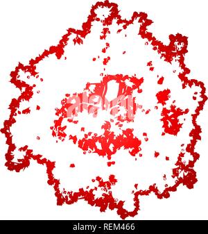 Tree Top silhouette isolierten roten Gradienten detaillierte-vector Abbildung skizziert Stock Vektor