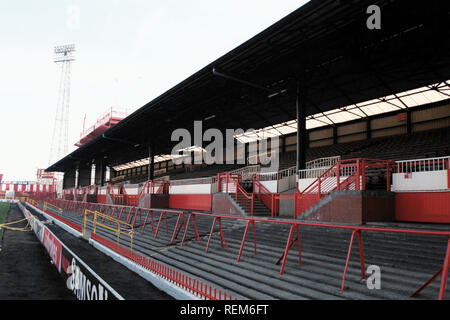 Allgemeine Ansicht des AFC Sunderland Football Ground, Roker Park, South Shields, Tyne & Wear, dargestellt am 5. April 1996 Stockfoto