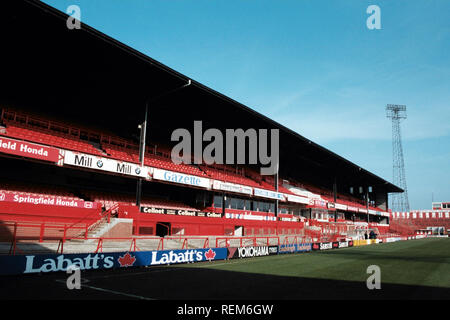 Allgemeine Ansicht des AFC Sunderland Football Ground, Roker Park, South Shields, Tyne & Wear, dargestellt am 5. April 1996 Stockfoto