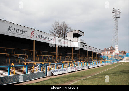 Allgemeine Ansicht von Chesterfield FC Football Ground, Recreation Ground, Saltergate, Chesterfield, Derbyshire, dargestellt am 9. April 1996 Stockfoto