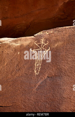 Ute indianische Felszeichnungen, Arches National Park, Moab, Utah, USA Stockfoto