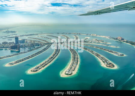 Luftaufnahme von Dubai Palm Jumeirah, Vereinigte Arabische Emirate Stockfoto