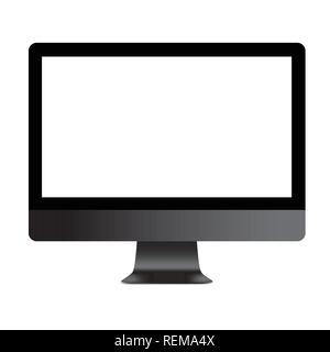 Computer Desktop auf weißem Vektor isoliert Stock Vektor