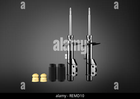 3D-Rendering. Pkw Stoßdämpfer, New Auto Ersatzteile. Stockfoto