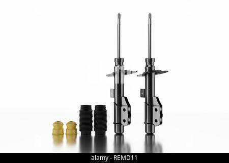 3D-Rendering. Pkw Stoßdämpfer, New Auto Ersatzteile. Stockfoto