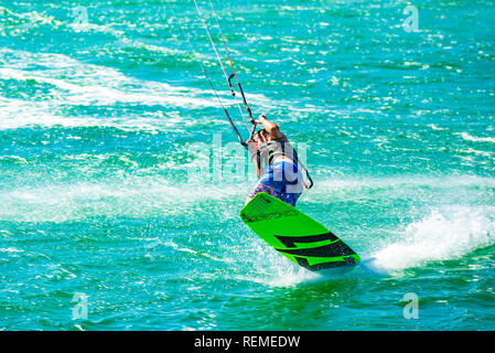 Kitesurfen in Noosa, Sunshine Coast, Queensland, Australien Stockfoto