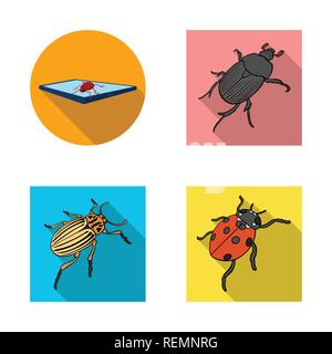 Horn, Marienkäfer, Kakerlake, Pest, Käfer, Insekten, Käfer, Tier, Halloween, gezeichnet, Tattoo, Natur, botanische, Antenne, Set, Vector, Icon, Illustration, isoliert, Sammlung, Design, Element, Grafik, Zeichen, flach, Schatten, Vektor, Vektoren Stock Vektor