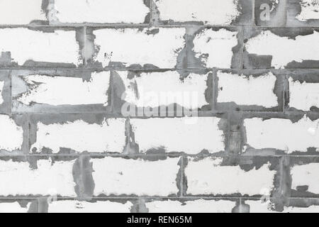 Neue stein Wand aus weißen Schaum Betonsteine, Hintergrund Foto Textur Stockfoto