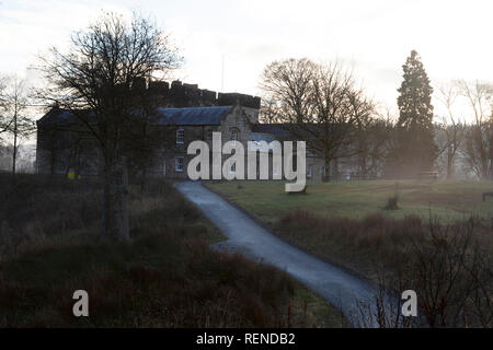 Kielder Castle in Northumberland, England. Das 18. Jahrhundert Schloss steht innerhalb der größten England Wald. Stockfoto