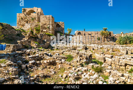 Crusader Castle in Byblos, Libanon Stockfoto