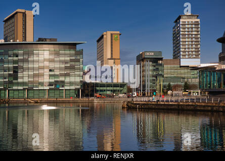 MediaCityUk Heimat der BBC und anderen Medien Organisationen, Salford Quays, Salford, Greater Manchester, England Stockfoto