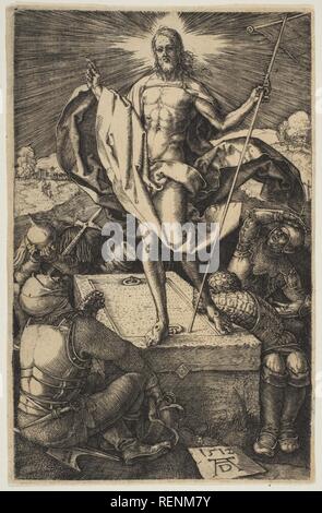 Die Auferstehung, aus der Leidenschaft. Künstler: Albrecht Dürer (Deutsch, Nürnberg 1471-1528 Nürnberg). Maße: Blatt: 4 11/16 x 3 1/16-in. (11,9 × 7,7 cm). Datum: 1511. Museum: Metropolitan Museum of Art, New York, USA. Stockfoto