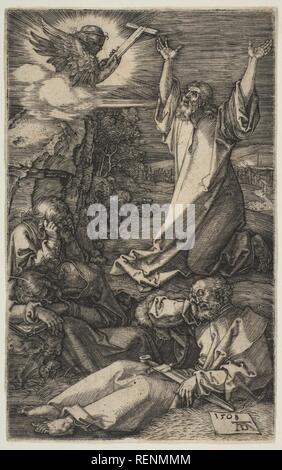 Christus am Ölberg, von der Leidenschaft. Künstler: Albrecht Dürer (Deutsch, Nürnberg 1471-1528 Nürnberg). Maße: Blatt: 4 9/16 x 2 7/8 in. (11,6 × 7,3 cm). Datum: 1508. Museum: Metropolitan Museum of Art, New York, USA. Stockfoto